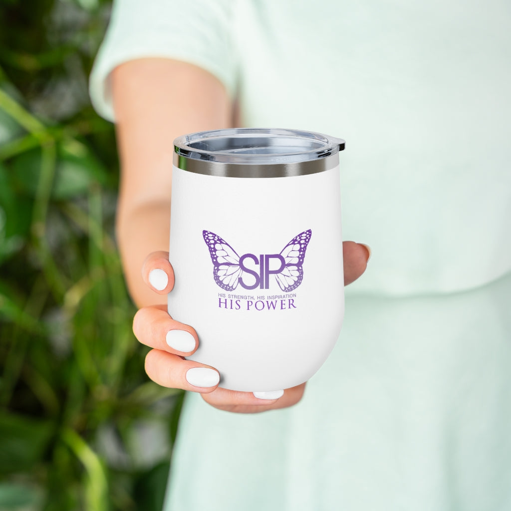 12oz Insulated Strength Inspiration Power Wine Tumbler