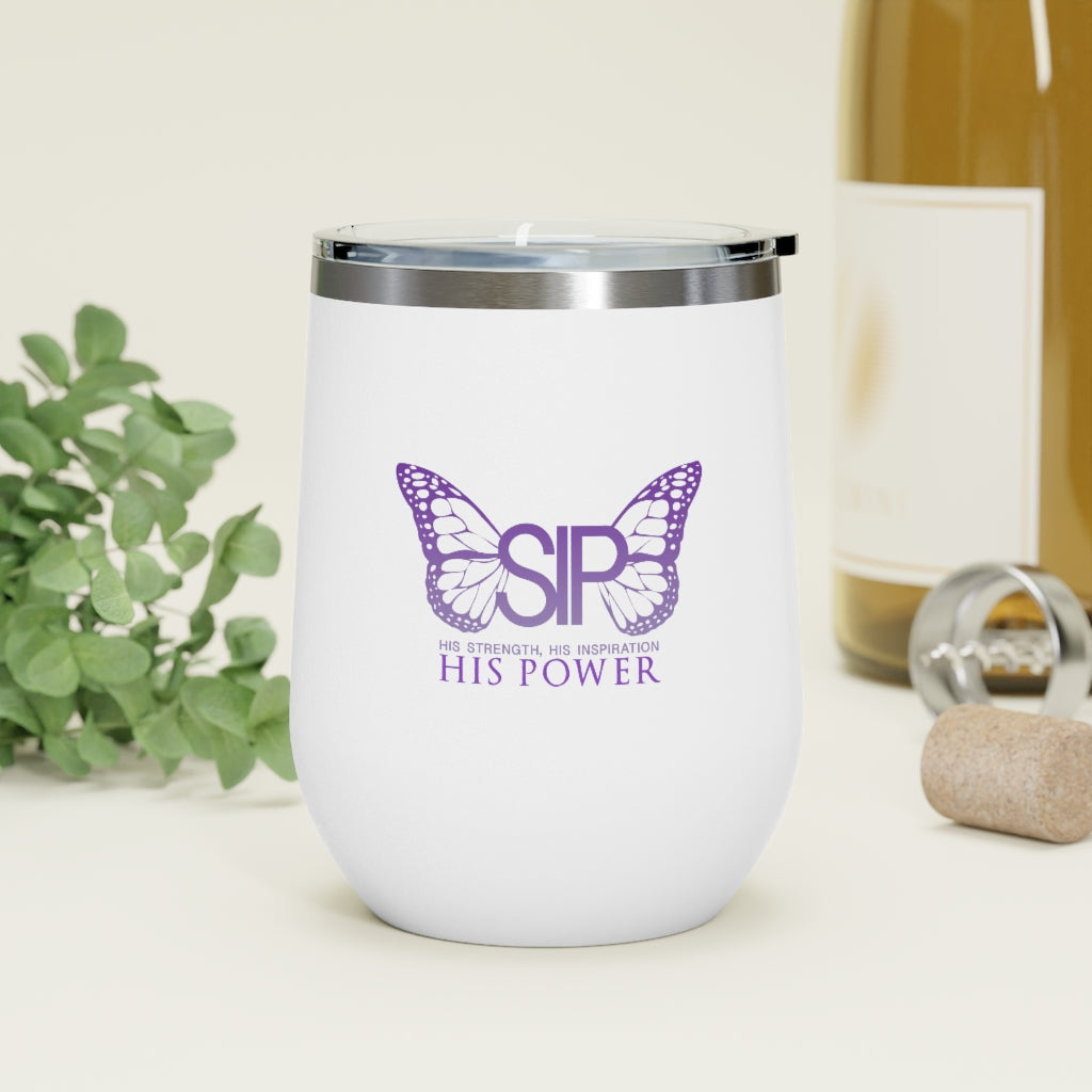 12oz Insulated Strength Inspiration Power Wine Tumbler